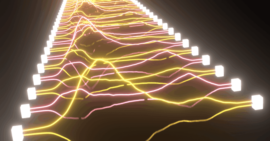 Blender 5.2の音声周波数サンプルノードで作成したオーディオビジュアライザー